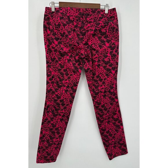 Glo Oralie Low Rise Jegging Juniors Medium Pink Floral Cheetah Print Vintage Y2k - Picture 4 of 10